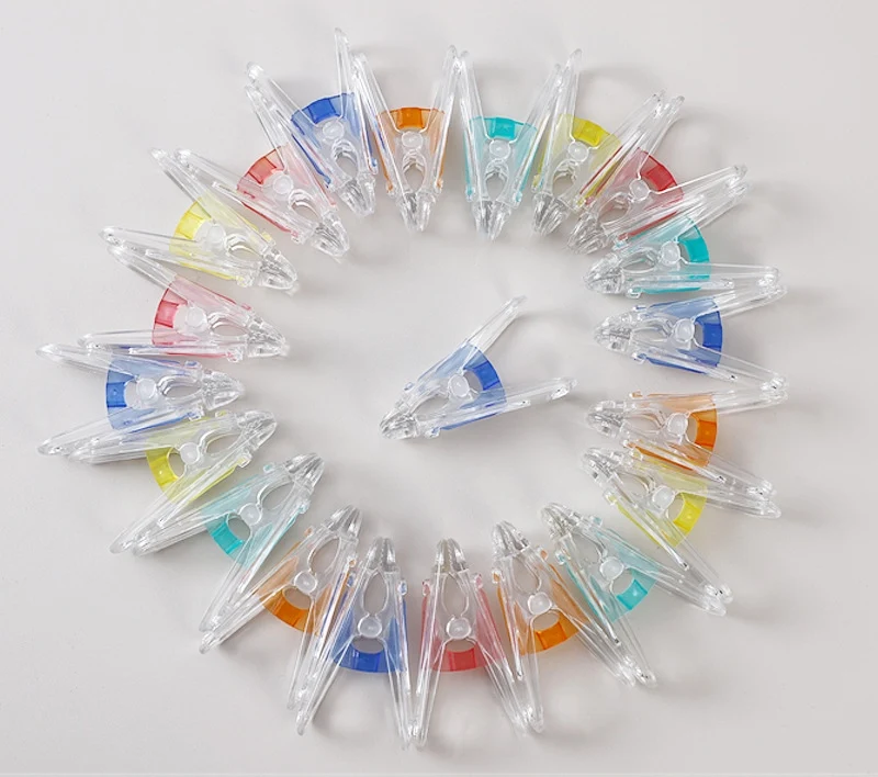 55mm Plastic Clothes Pins Heavy Duty Outdoor for Hanging Clothes, Clothespins Clips with Springs Food Package Clips