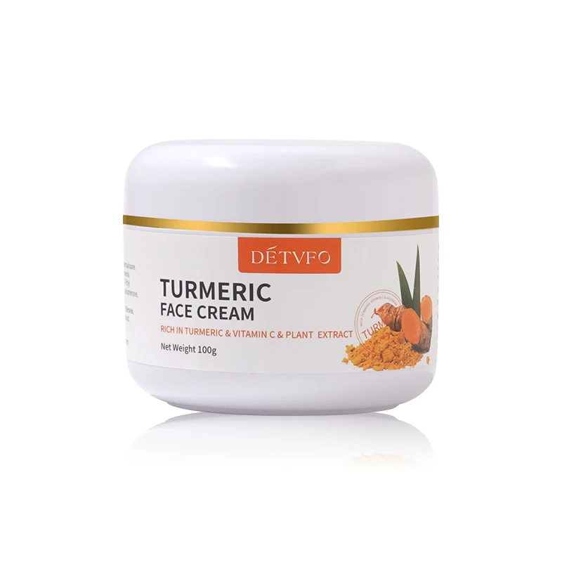 Private Label Organic Turmeric Cream Whitening Anti Acne Effect Dark Spot Brightening Turmeric Face Cream For Acne Treatment