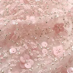 Wholesale luxury full polka dots colorful mesh gold beads lace fancy diamond tulle embroidered bridal dress sequin fabric