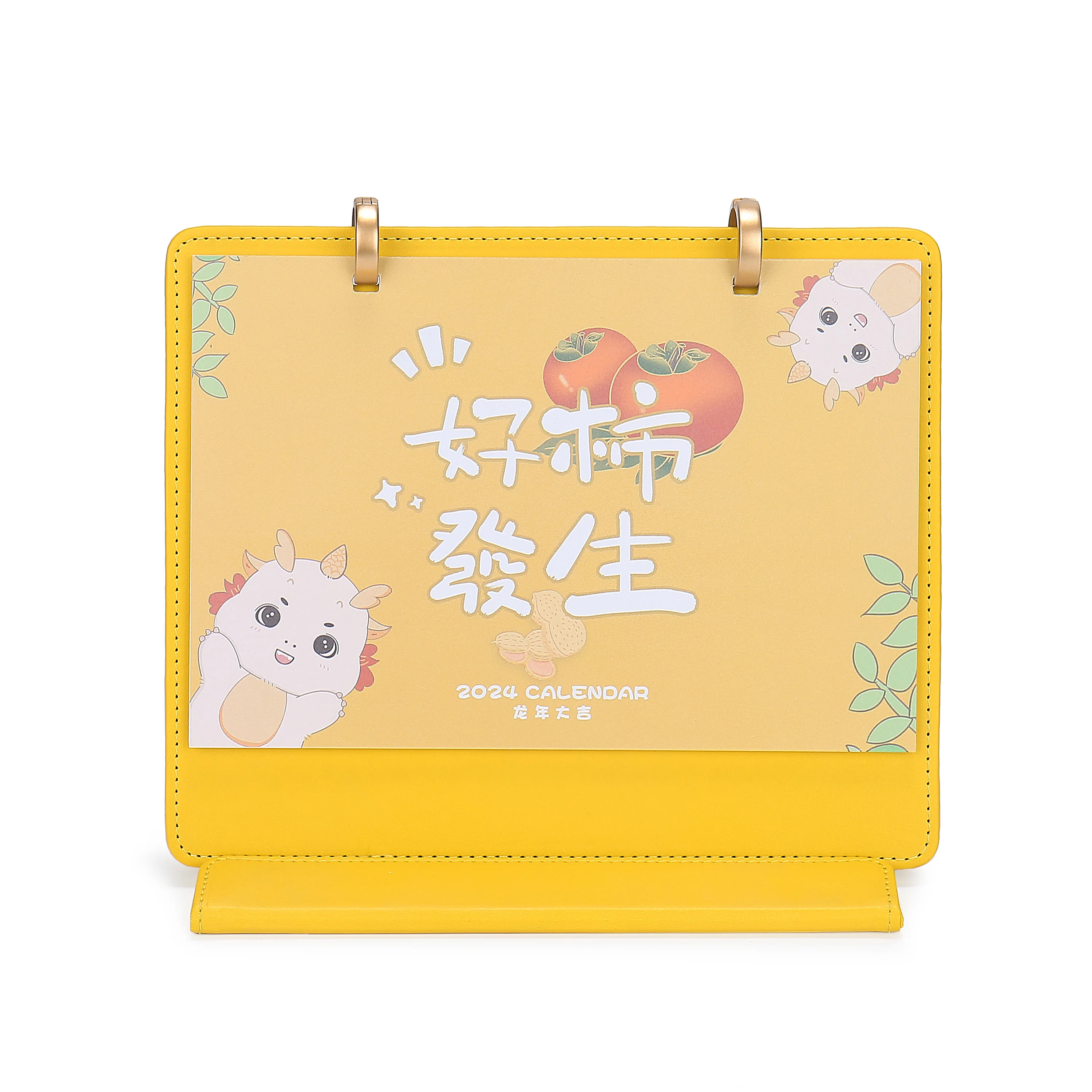 China Manufacturer 2025 Agenga Calendar Diary Journals Pu Leather Desk Calendar Planner Stand Up