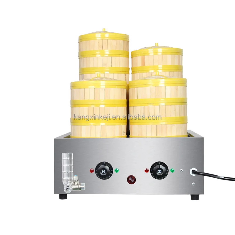 2/4/6 Steam Outlet Commercial Stainless Steel Food Steamer 220V 110V Temperature Adjust Electric Chinese Bun Steamer Machine