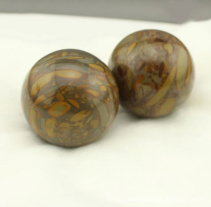 2pcs 50mm Chinese Health Exercise Stress Natural Jade Stone BAODING Balls Relaxation Relief Therapy Hand Care Tool