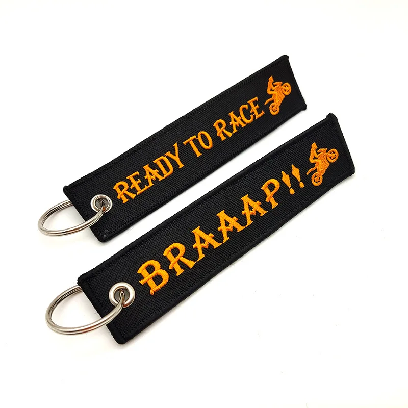 Wholesale Custom Logo Fabric Keychain Personalized Custom Fabric Embroidery Keychain Tag Embroidered Key ring