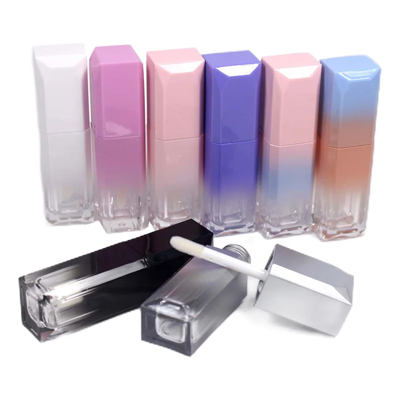 5ml  quadrate  Gradient lip gloss tube Many colors glossy empty tube retail and wholesale
