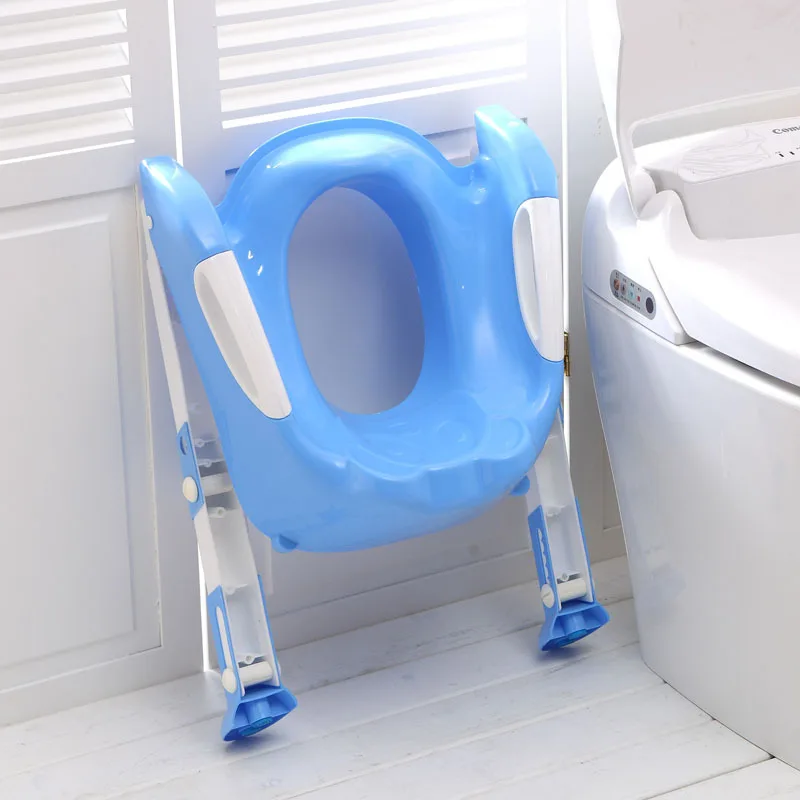 
Comfortable Safe Potty Seat Potty Chair with Anti-Slip Pads Ladder (Pink and Blue) 