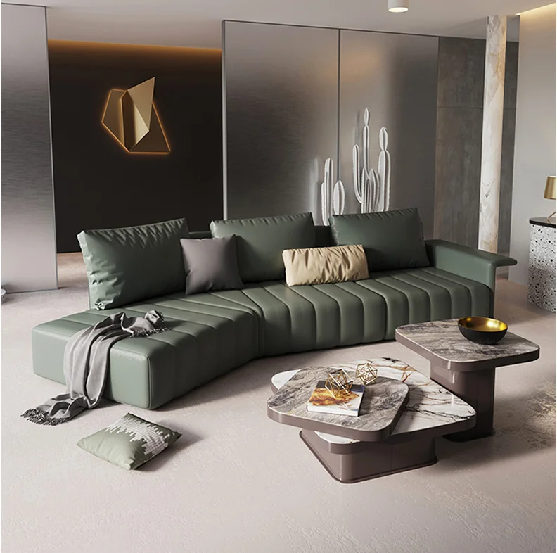 2021 hot-selling minimalist coffee table rotatable rock slab coffee table