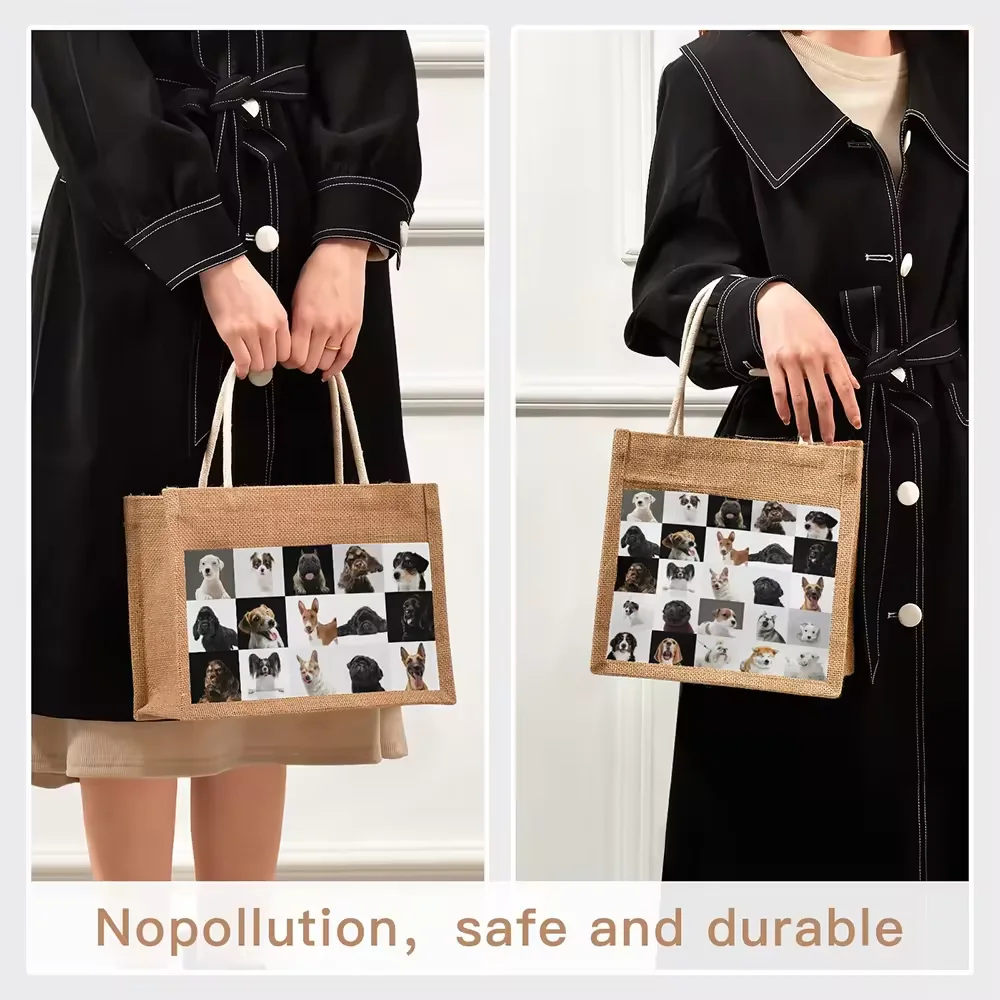 Custom LOGO Printing Wholesale Eco Shopping Fashion Handbags Eco Natural Souvenirs Luxury Wedding Fabric Jute Bags