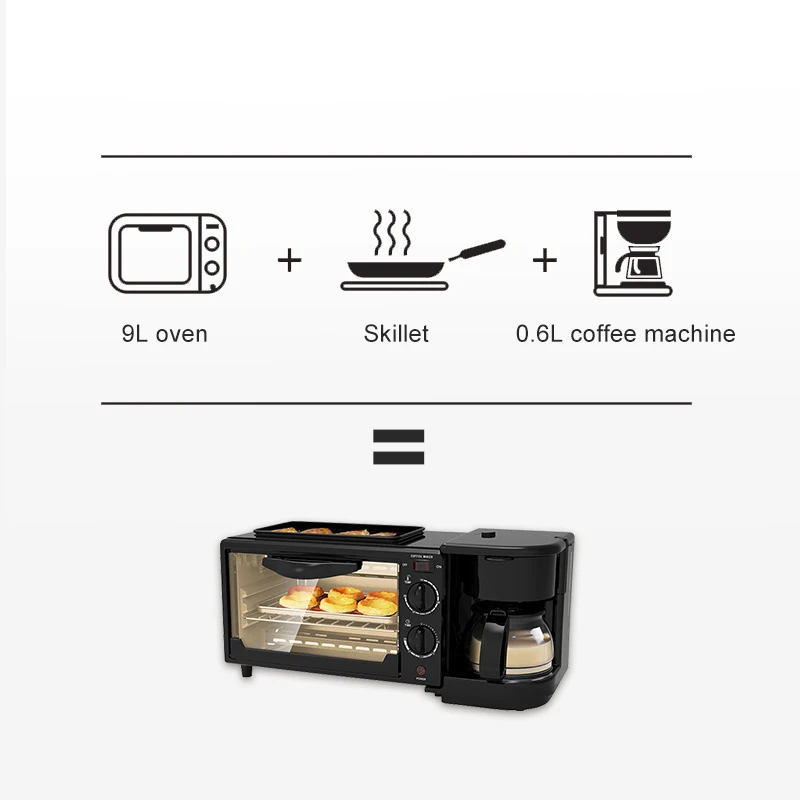 3 in 1 household automatic breakfast toast sandwich portable breakfast maker for kitchen use