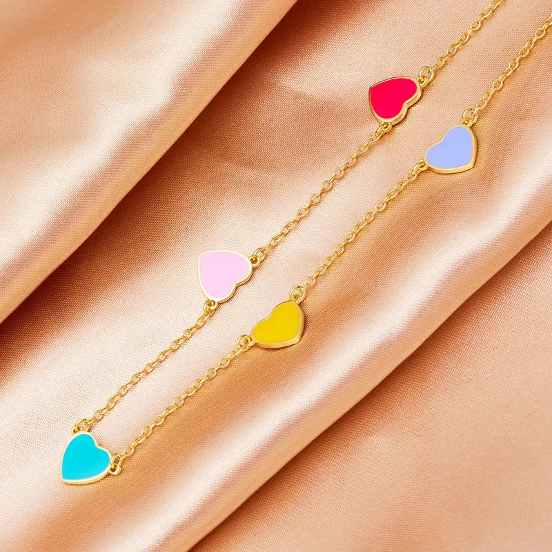 Slovehoony Fashion18k Gold Colorful Enamel Heart Locket Necklaces Designer 925 Sterling Silver Dainty Chocker Necklace For Women