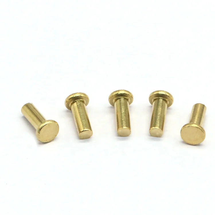 Brass Rivets ISO Certified China Remaches Supplier Flat Head Solid Rivets for General Industry