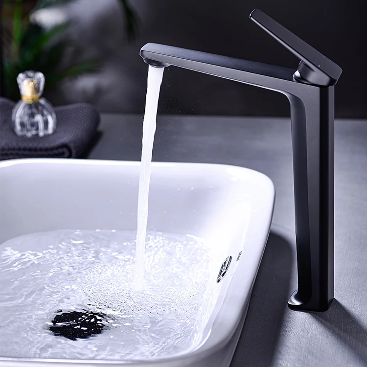 Popular Items Brass Body Zinc Single Handle Matt Black Waterfall Bathroom Basin Mixer