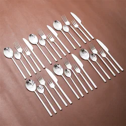 Wedding cutlery organizer 30/24pcs cutleries set silver flatware reusable luxury spoon and fork kitchen stainless steel cutlery