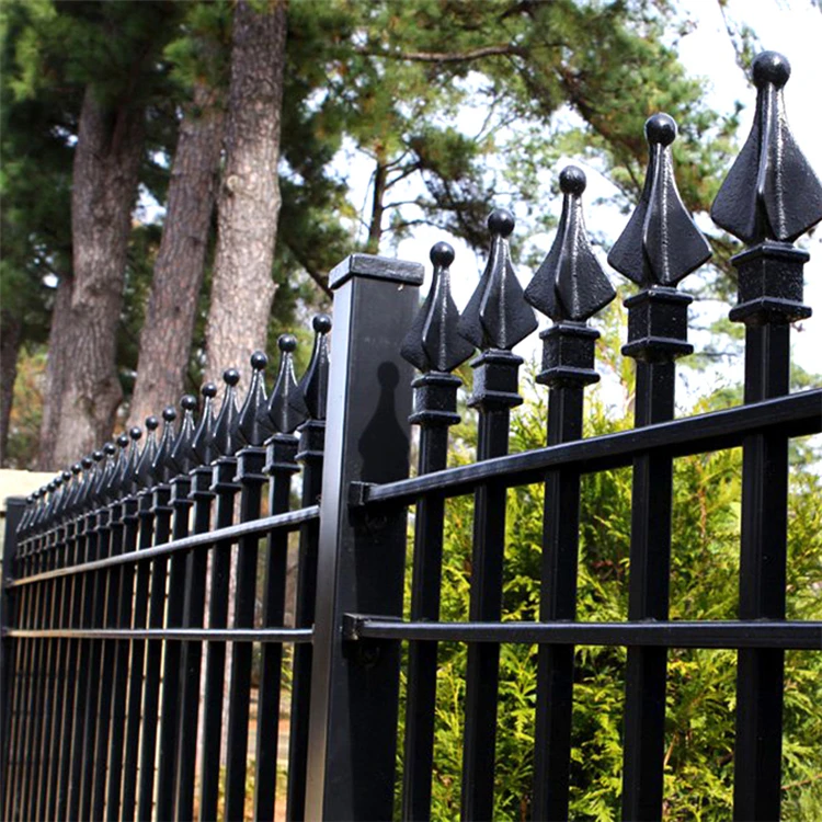 WP-011  China Cheap  Outdoor Yard Decorative Wrought Iron Houses Gates and Fence Railing Panels  No Dig Aluminum Fence