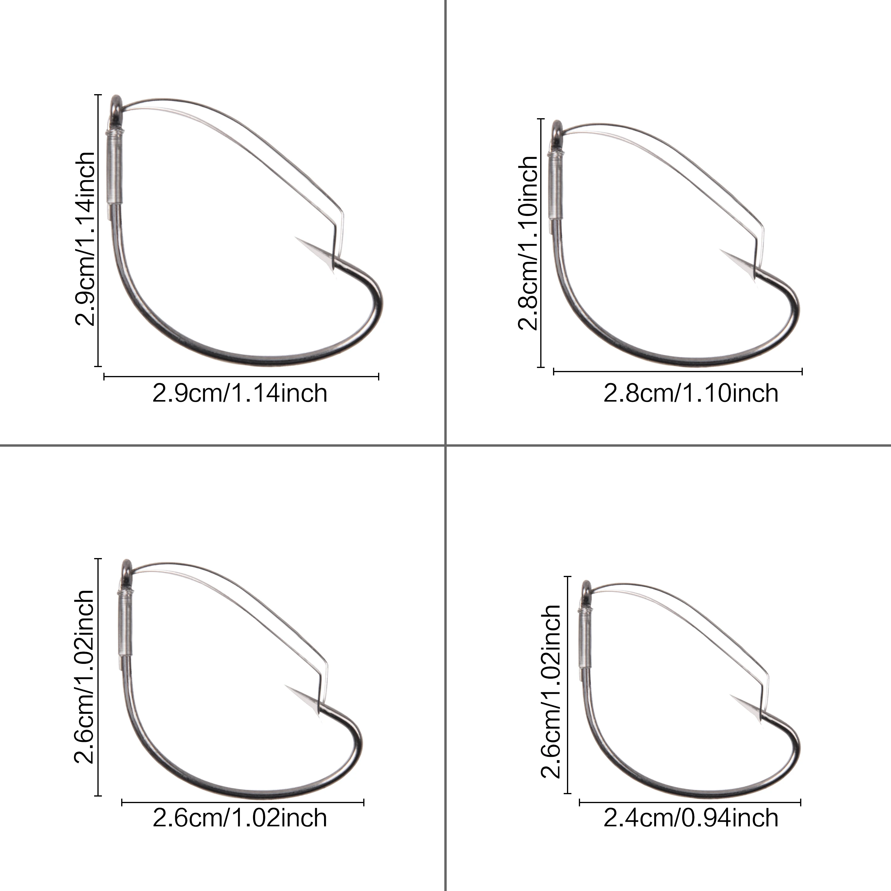 37753 Wacky Weedless Wide Gap Fishing Hooks For Worms Bass Fishing Baits