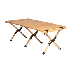 Portable folding solid wooden table static pressure bearing about 60 kg not easy to tip over