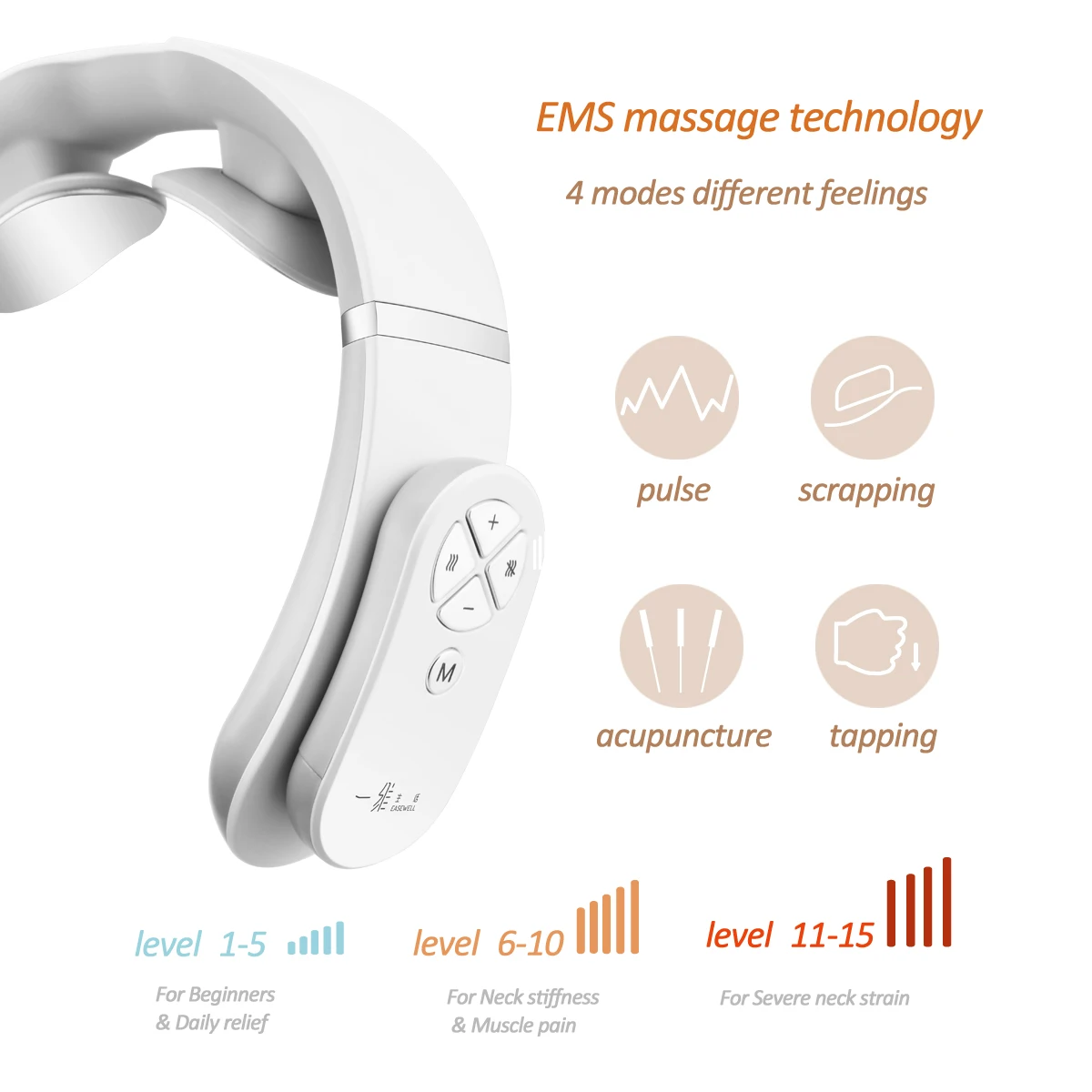 EASEWELL Health Care ems neck massager New Design U shape Heating Smart electric neck massager