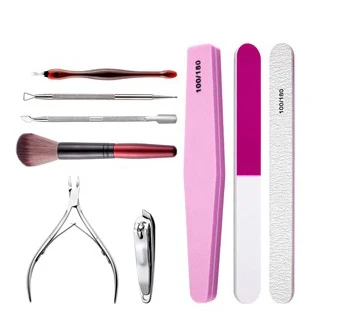Wholesale Nail Clippers Kit Manicure Tools Nail File Scissors Makeup Brush Nail Care Tools Set