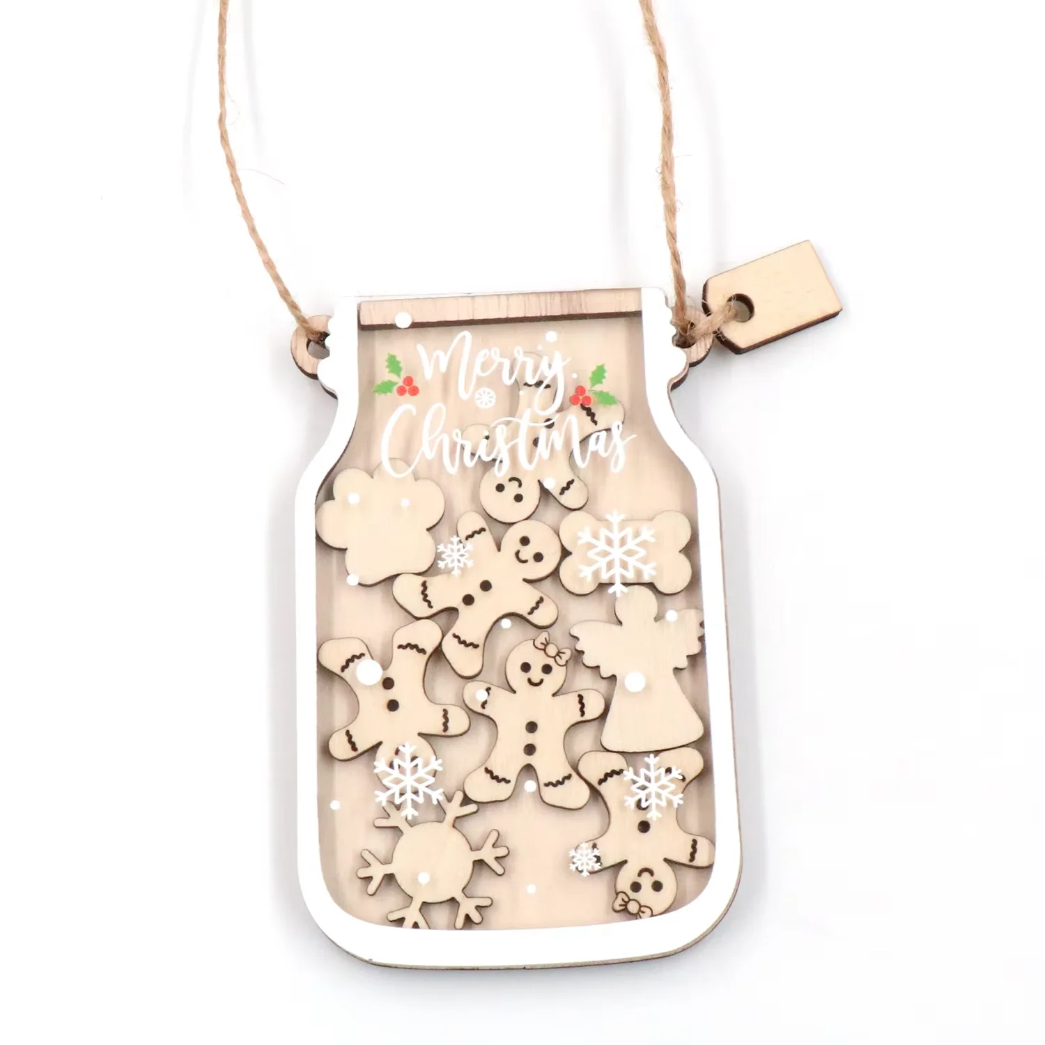 Акриловый хрустальный шар MD131CH1419 украшение для имбирного печенья семейное Рождественское Подарочная банка дерева с лазерной печатью