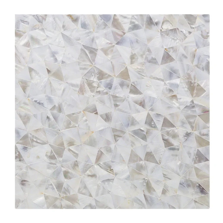 Pure white mother of pearl  mosaic triangle tile for wall decoration