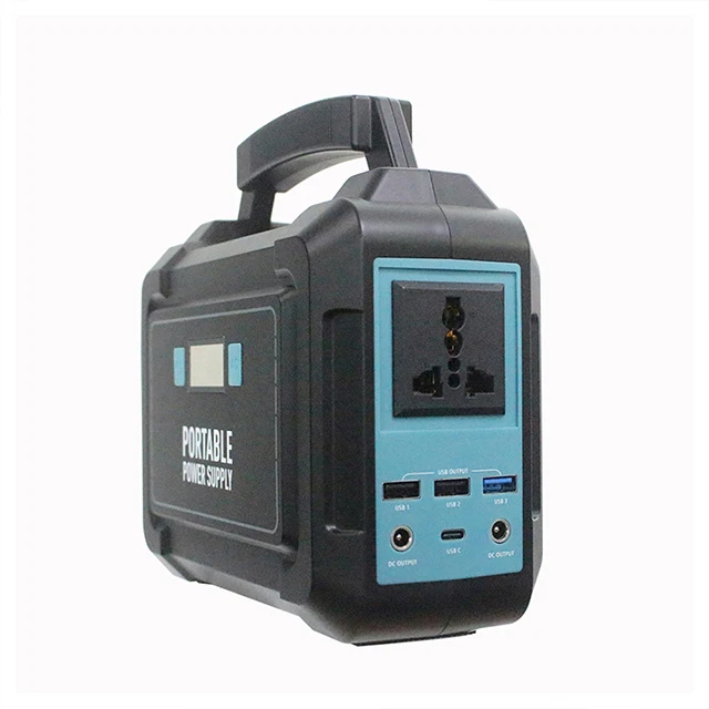 Outdoor 40000mAh Portable Power Station  110V AC 12V DC Type C Charger  Lithium Battery Power Bank Camping Generator with panel