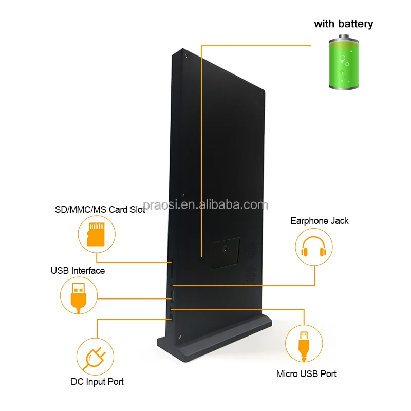 Desktop Android WiFi Smart Digital Signage Display 10 Inch IPS LCD Advertising Player With Mobile App Remote Upload