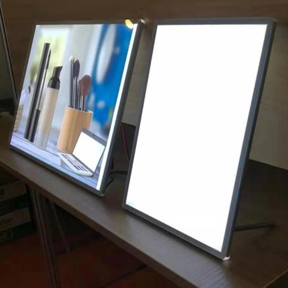 Light-Emitting Diode Thin Light Box Menu Indoor Billboard Display Stand Aluminum Floor-Standing Poster Advertising Light Box