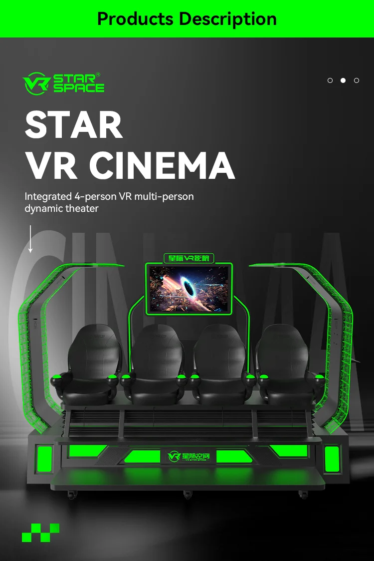 Over 200 pcs Movies Virtual Reality 4 Seats Vr Cinema Equipment 360 View Headset 9D Multiplayer Dynamic Cinema Star Space VR