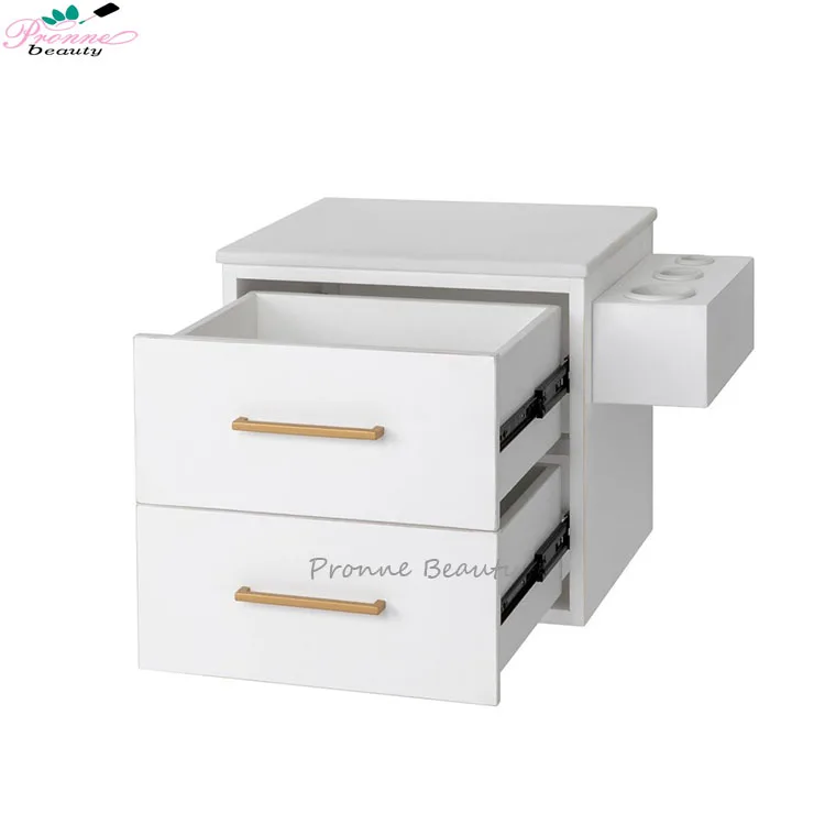 Hot sale manicure pedicure trolley wooden mobile tool cart white trolley for nail salon