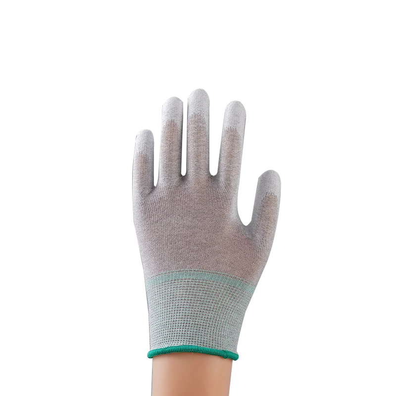 PU coated gloves Carbon fiber Industrial antistatic gloves