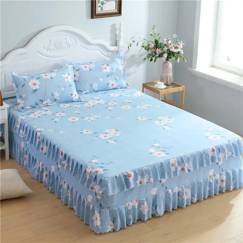 1.8*2m New Korean Version Of Bilateral Bed Skirt And Pillowcase Three-Piece Bedspread Factory Wholesale