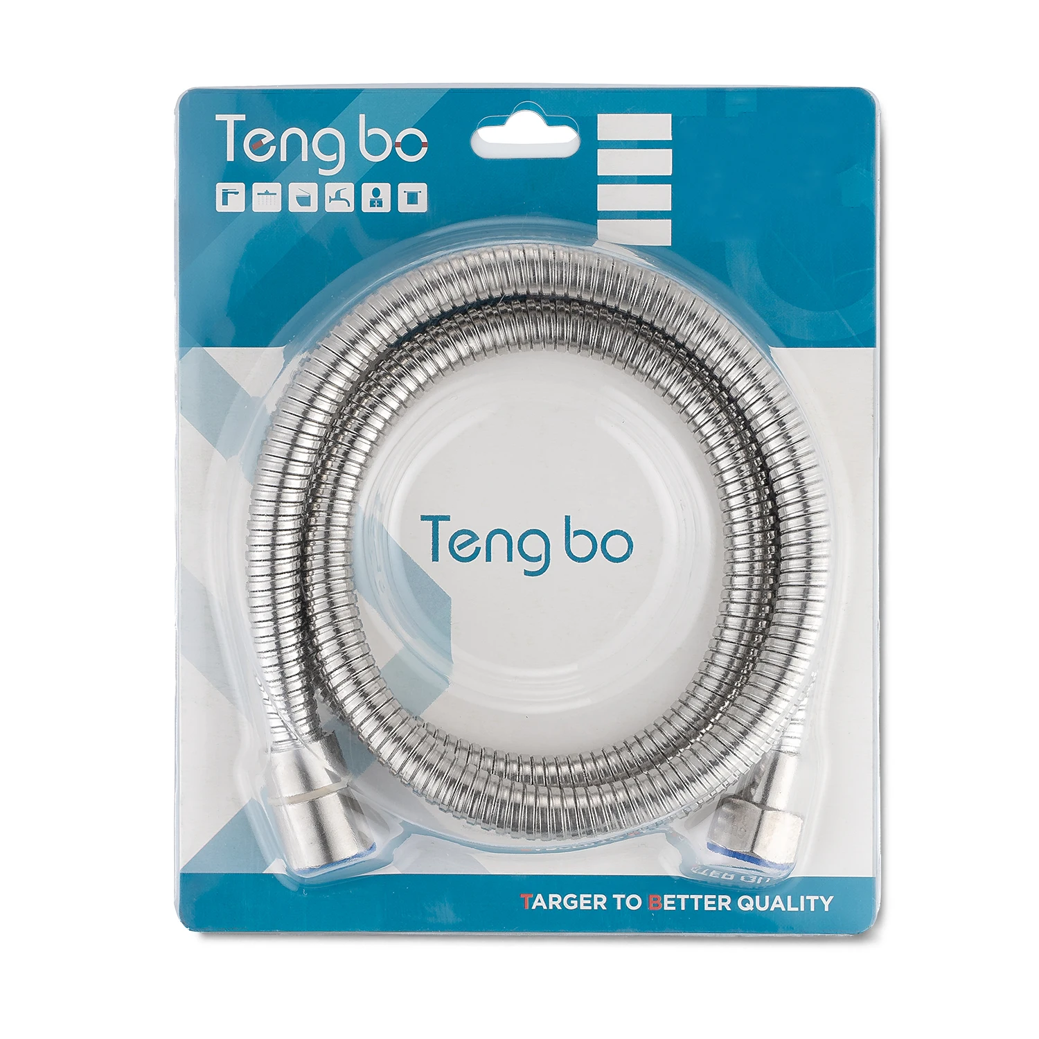TB-0708 Tengbo ss304 double lock spiral metal short shower tube hose