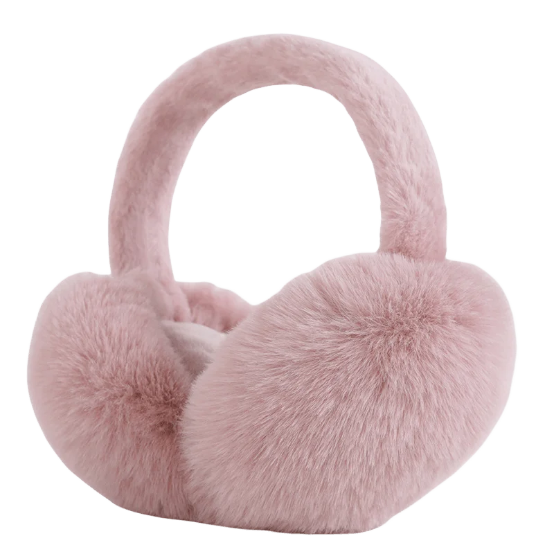 Winter Adjust Faux Rabbit Fur Foldable Earmuffs Elegant Ladies Warmers Wool Comfort Plush Fluffy Ear Muff