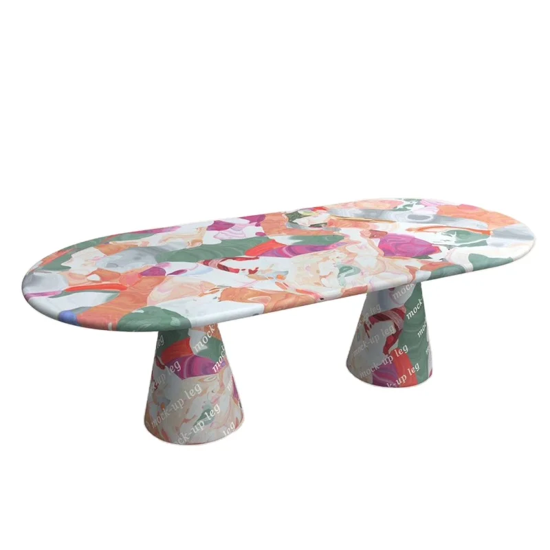Custom Round Dining Table for Large Family Meals Hand Painted Features Enhance Your Dining Room with Fully Customizable Sizes