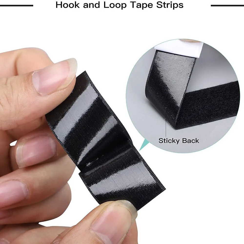 Strong Self Adhesive Hook and Loop Fastener Tape Nylon Sticker Adhesive Strips Glue Tape DIY Craft Accessories 16-150mm