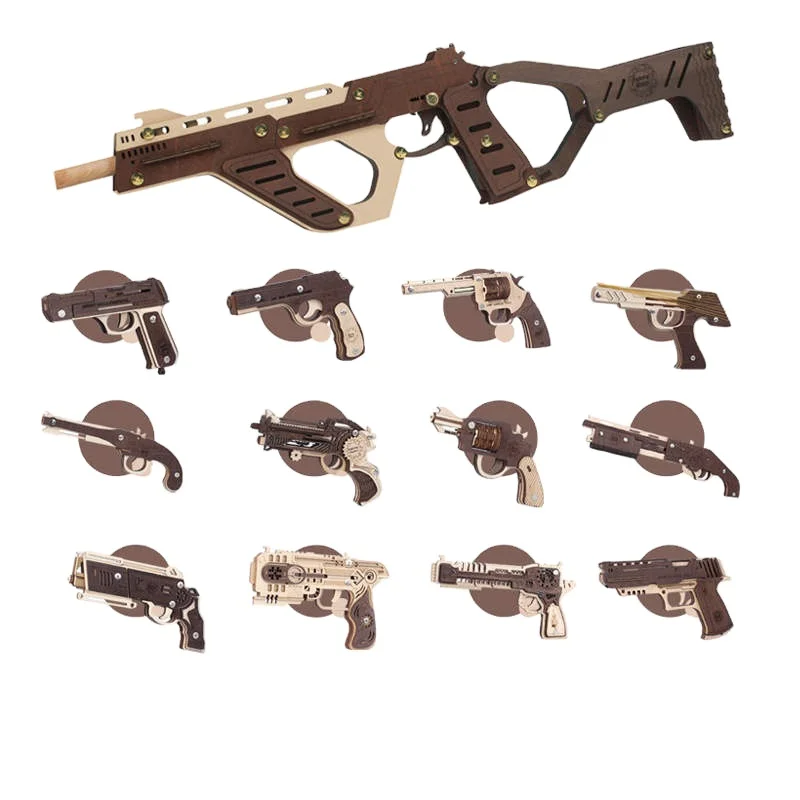 3D diy rubber band pistol gun toy for boy gifts father men gifts out door toy