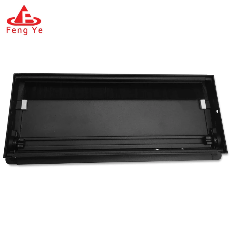 Low price silent soft closing desk hole cover flip cover wire box management rectangular cable computer desk hole cover