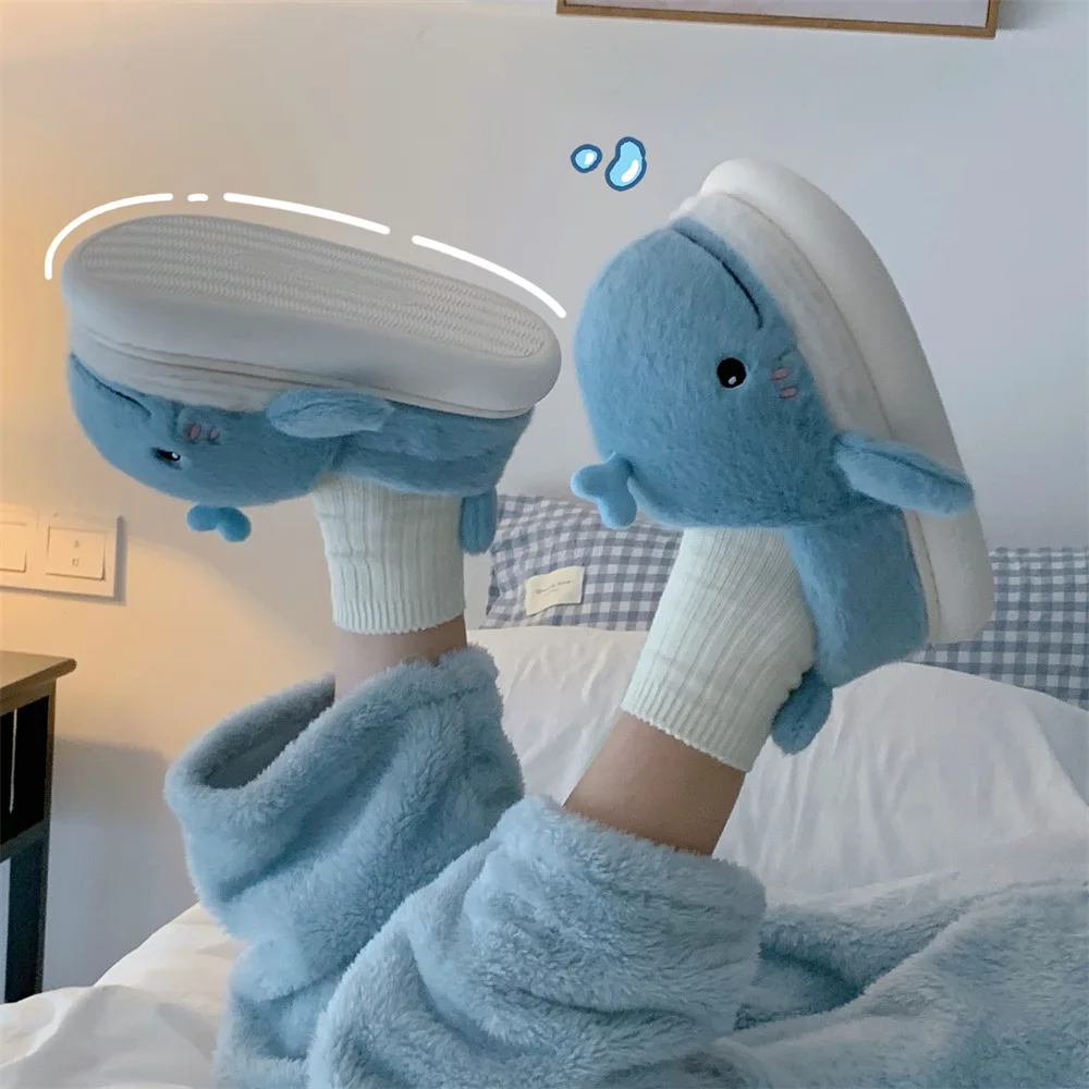 XIXITIAO indoor warm animal girls slipper cute slippers winter house slides ladies fashion fur shark slides fluffy eva slippers