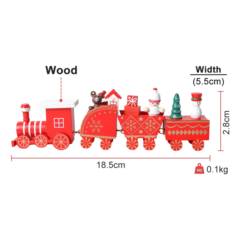 Kids Toys Christmas Train Wooden Home Christmas Decoration Ornament Festival New Year Gift