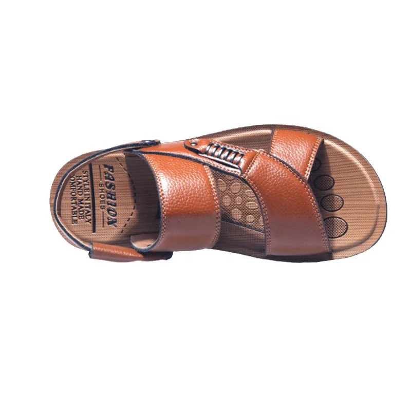 
dropshipping outdoor summer water casual sports leather sandals men slide slippers open toe beach casual sandals flat men shoes 