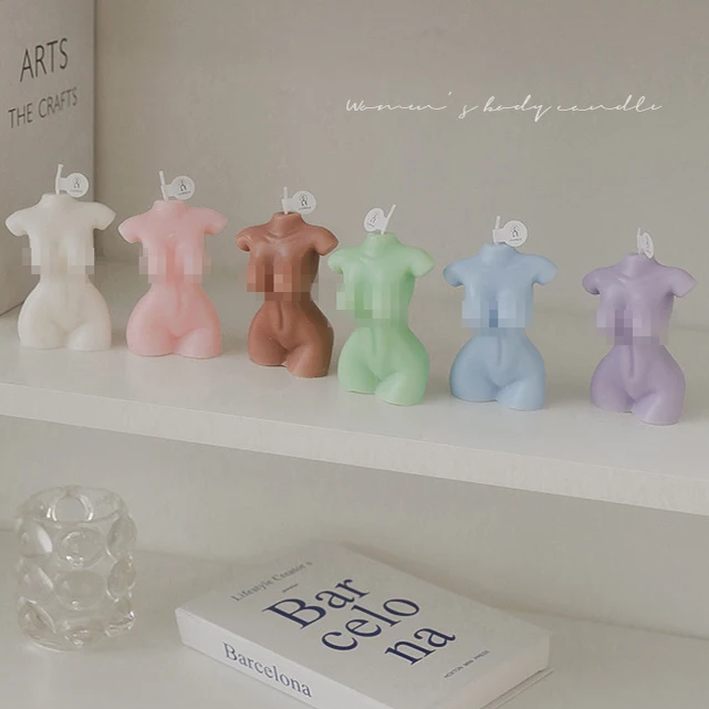 wholesale luxury unique oil scents candle making perfume soy artistic female nude shape body candles