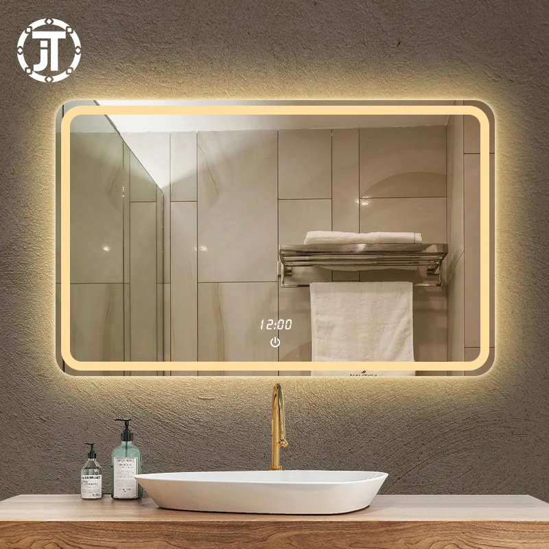 Hot sale crystal light dimmable cosmetic magic mirror LED wall mouted mirror with android wifi