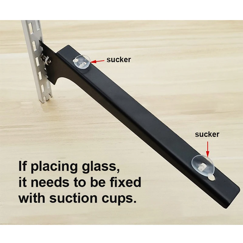 Channel Double Slotted Wall Upright Metal Shelf Bracket Goods Shelves Glass Hanging Brackets