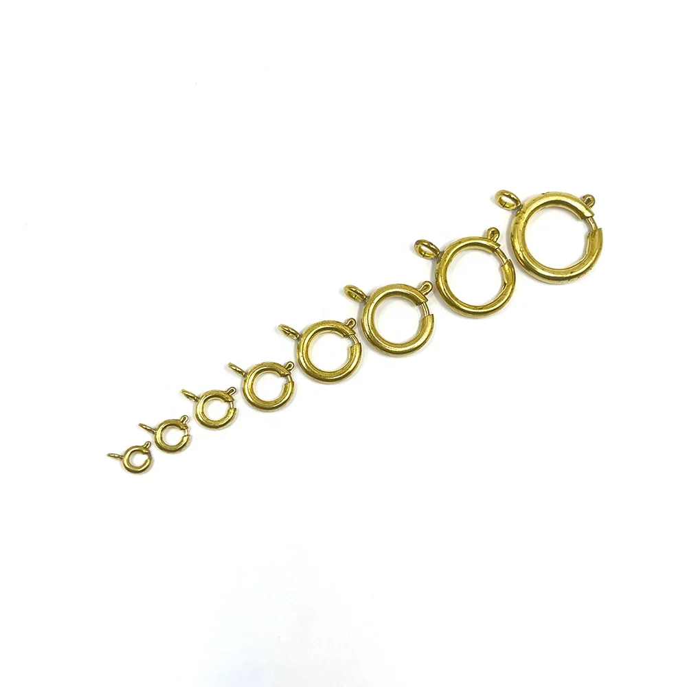 Raw Brass Spring Ring Clasp Open Ring Jewelry Clasp for Chain Necklace Bracelet Connectors DIY Jewelry Making Supplies Findings