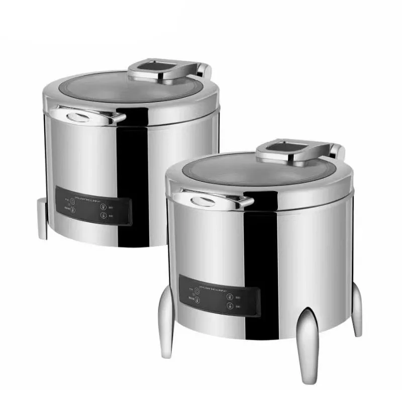 Commercial equipment 11 L hydraulic soup warmer chafing dish 304 stainless steel electric food warmer set hot pot