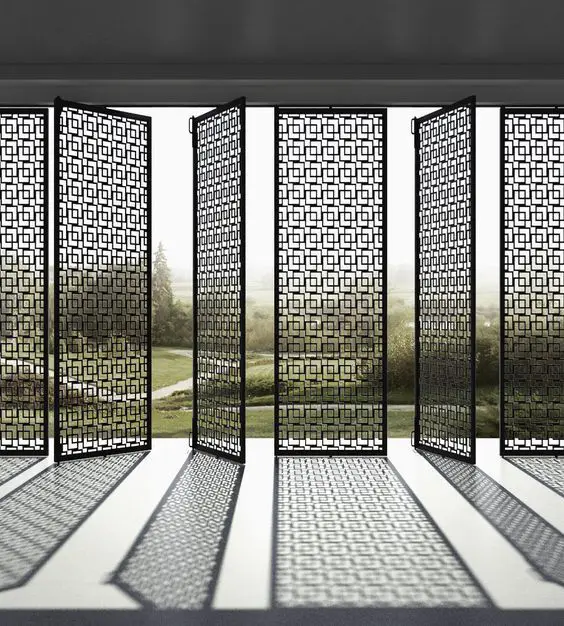 Muslim Design Sus316 Folding Decorating Fence Exterior Privacy Wall Panel Stainless Steel 304 Mirror Brass Room Divider Hanging