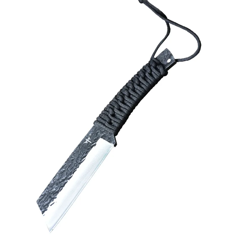 Outdoor New Camping Knife Portable Multi functional Straight Knife Black Handle Knife