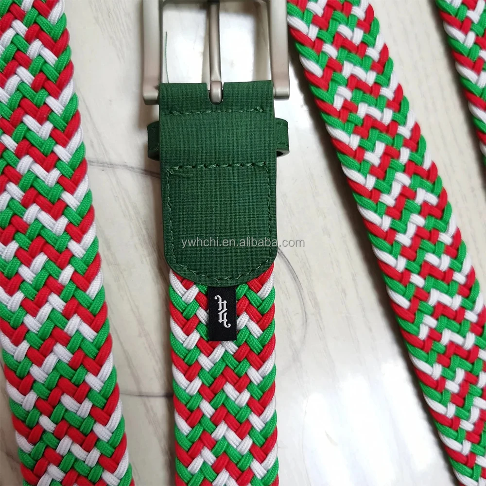 
Extra Long Sugar Fruit Color Elastic Web Belt Women Stretch Belt Metal Buckle Woven Braid Belts for Big girl 