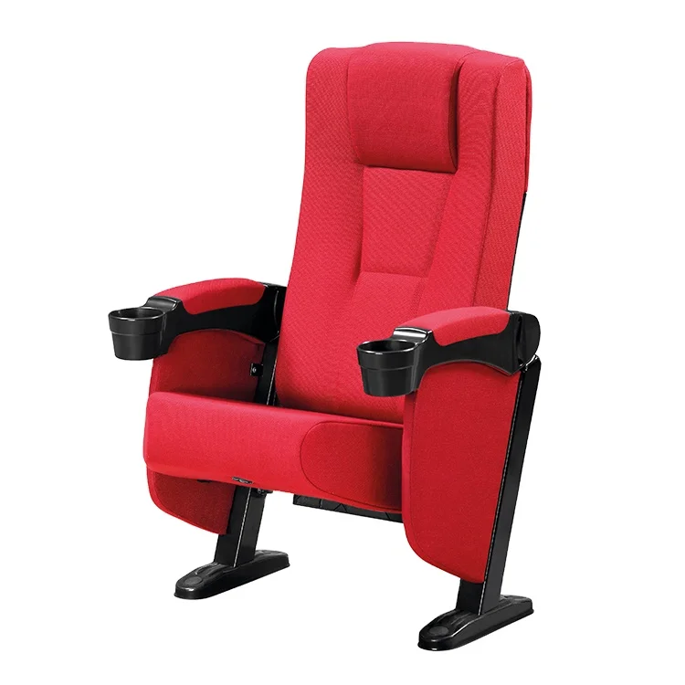 Metal iron reclining vip cinema chair  folded 4d home movie theater seating with cup-holder