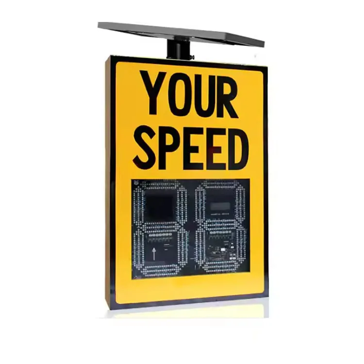 Outdoor Traffic Road Warning LED Display Solar Power Radar Speed Limit Sign