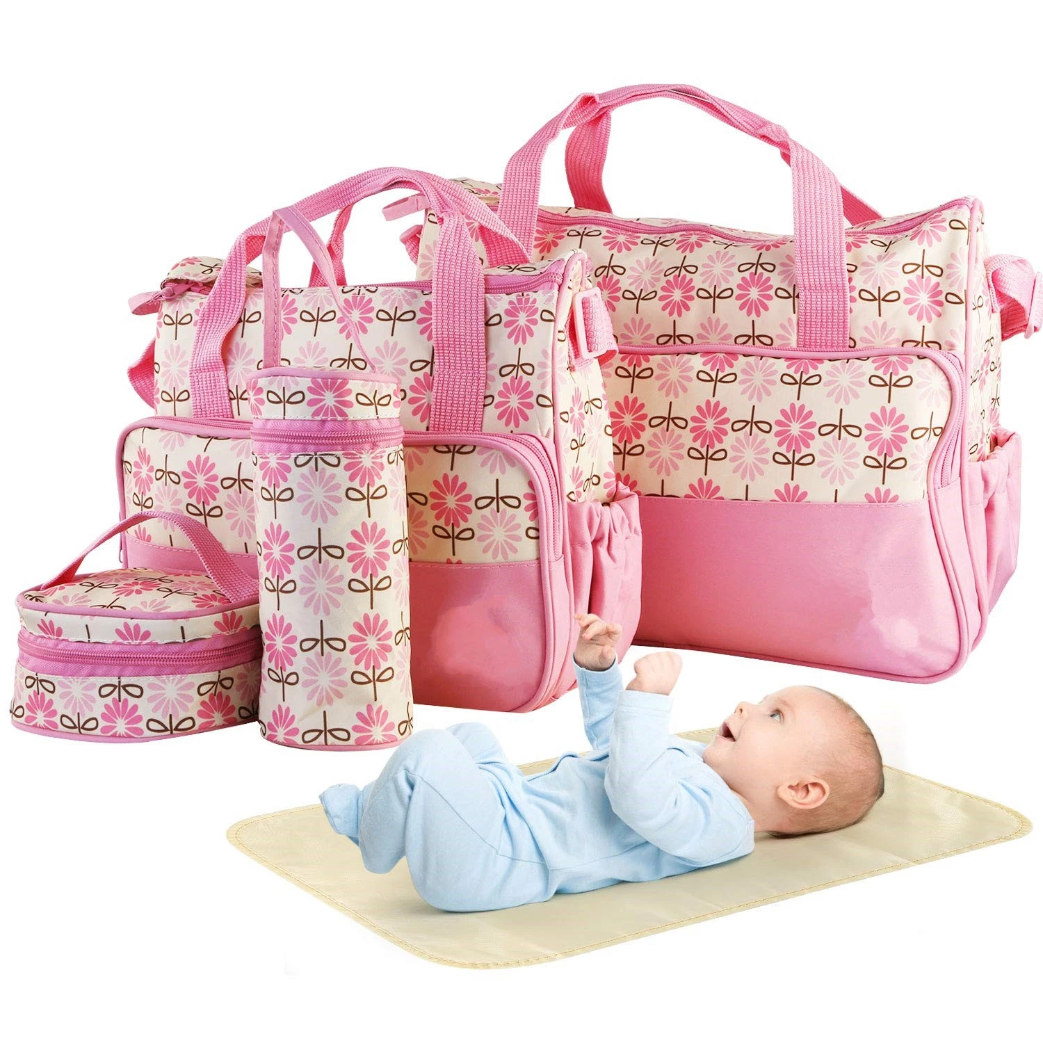 wholesale price stroller organizer baby Diaper Bag Tote Set mommy travel bag
